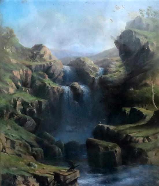 John Shearer Bowman (Australian/British 1819-1909) Falls on the Crackenback River, South of Mount Kosciuszko, New South Wales 43.5 x 33